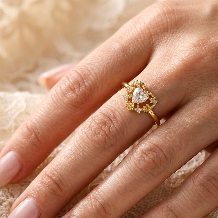 Blooming Heart Ring
