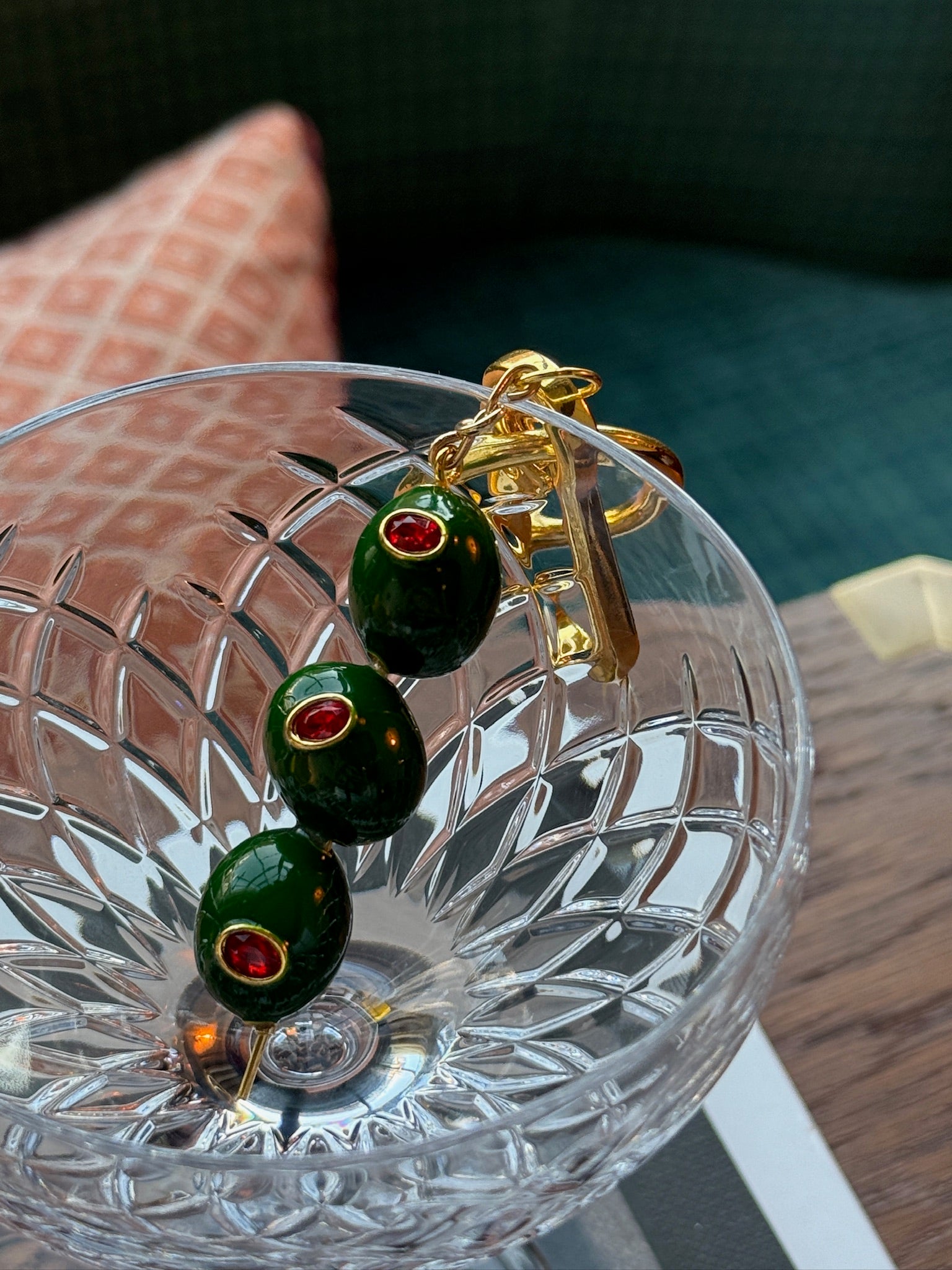 Trio of Olives Bag Charm | Olive Keychain