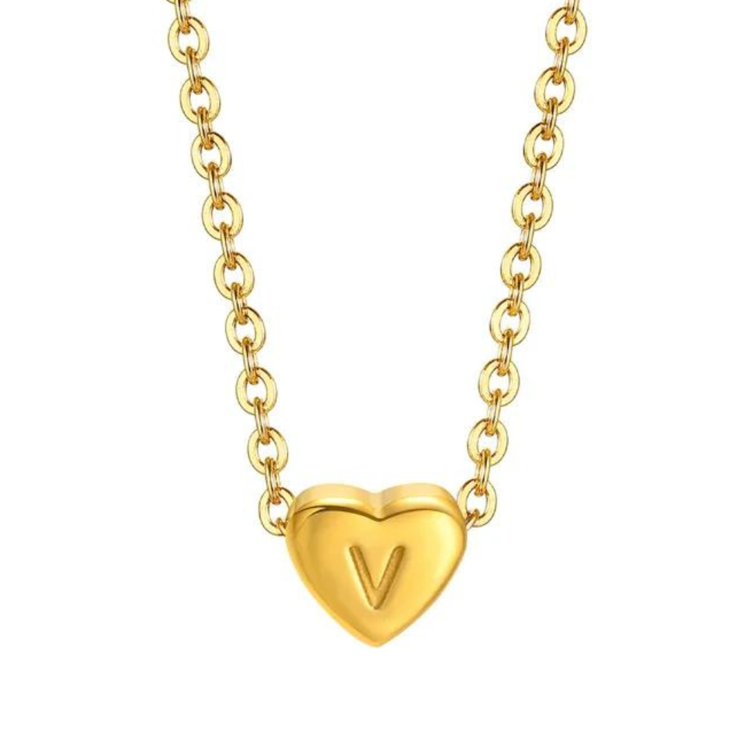 initial heart necklace