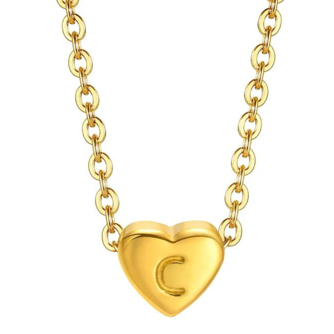 initial heart necklace