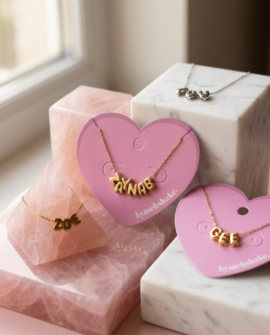Mini Bubble Letter Personalised Name Necklace