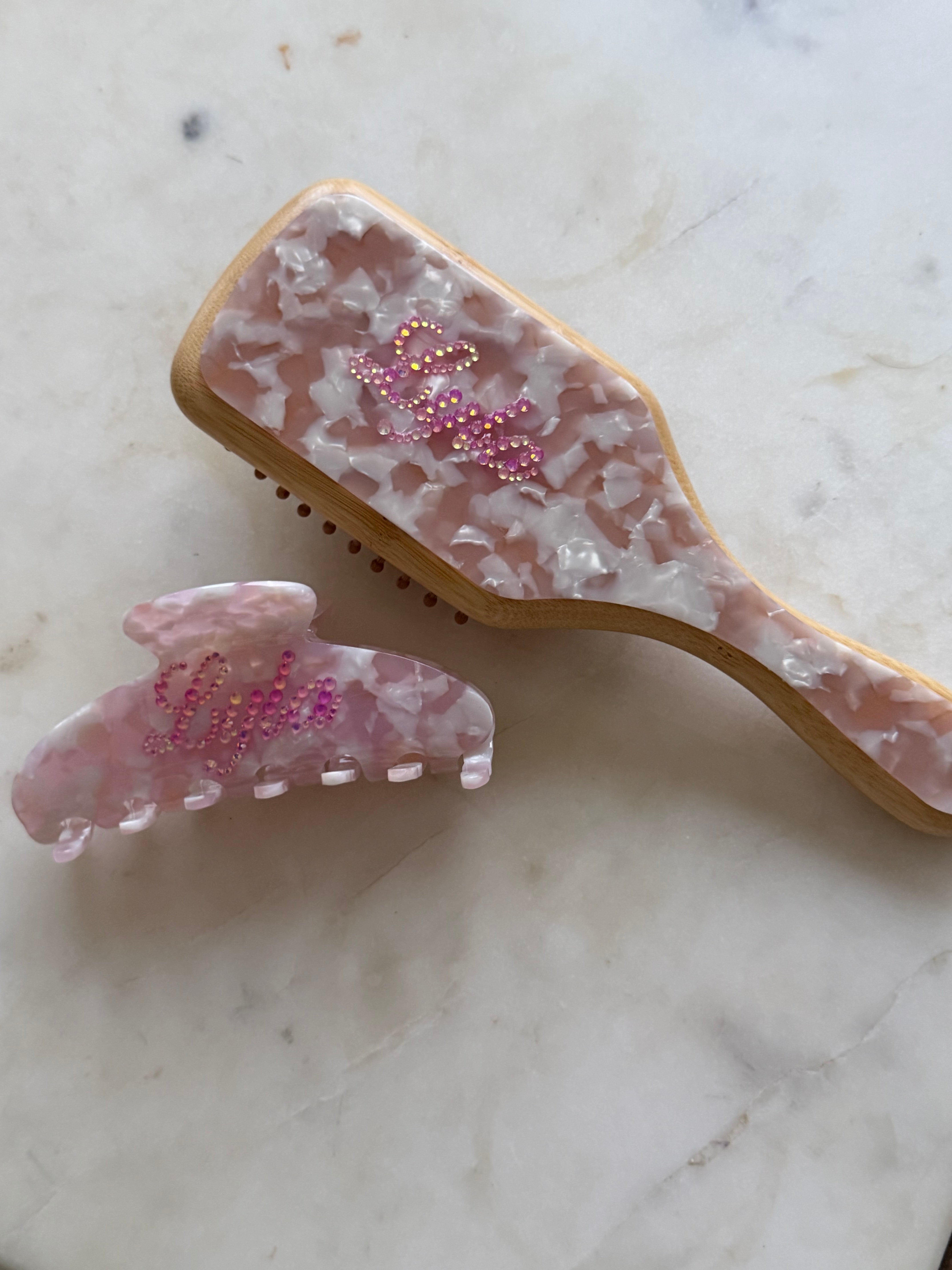 Custom Hair Claw + Brush Bundle