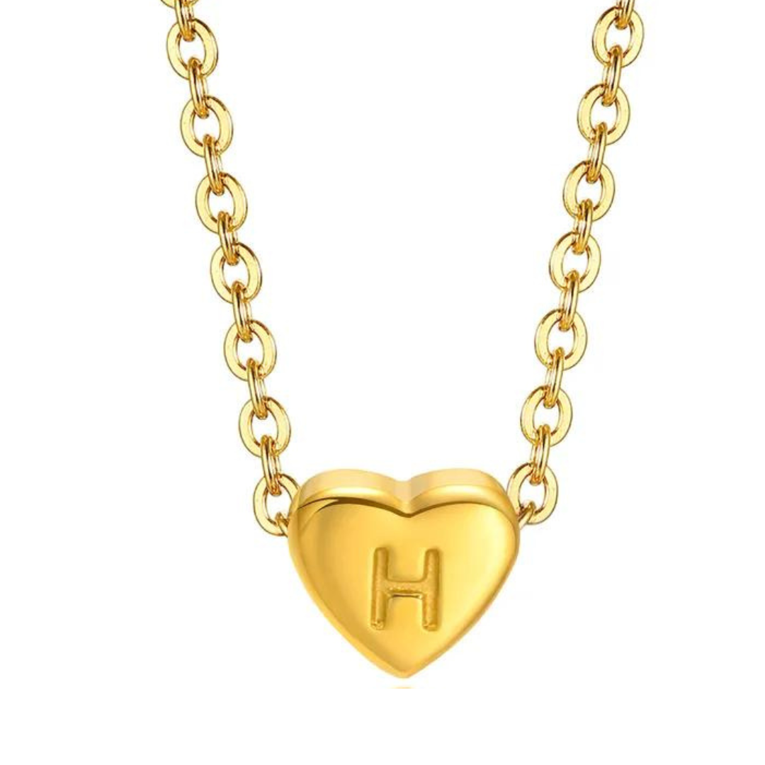 initial heart necklace