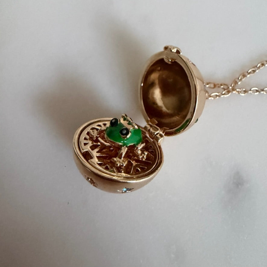 Hidden Frog Ball Necklace