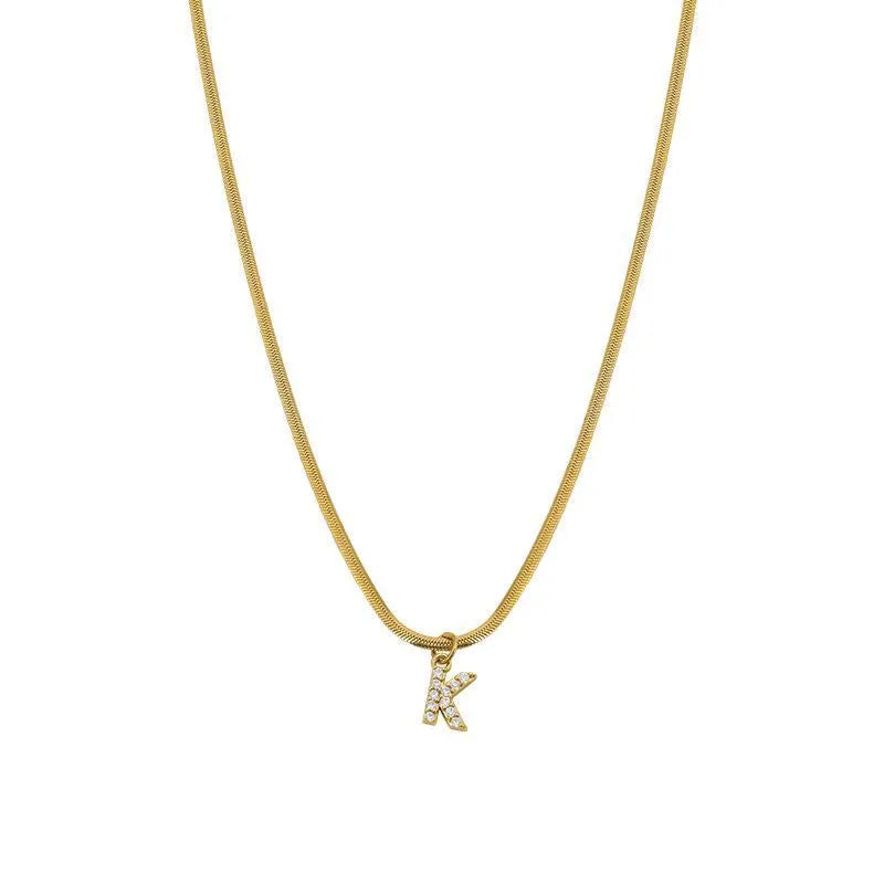 Alphabet Snake Chain Necklace