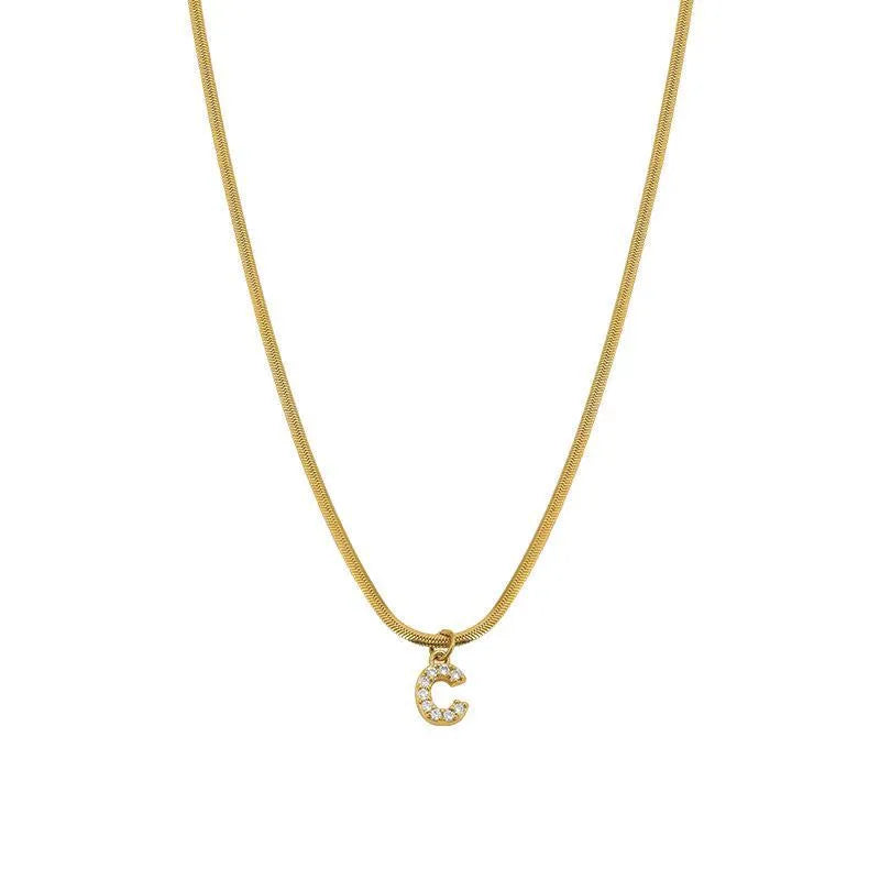 Alphabet Snake Chain Necklace