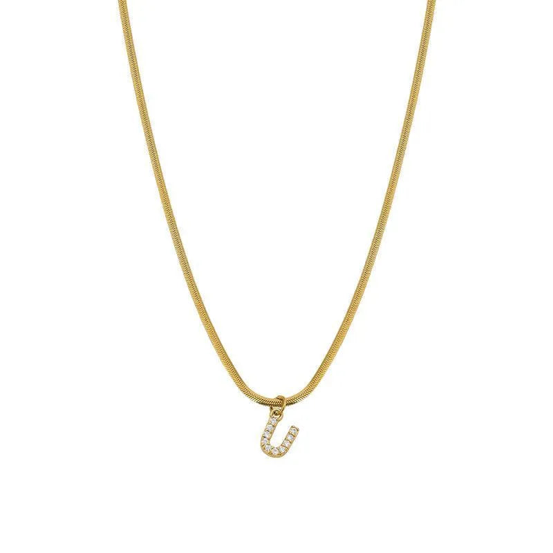 Alphabet Snake Chain Necklace