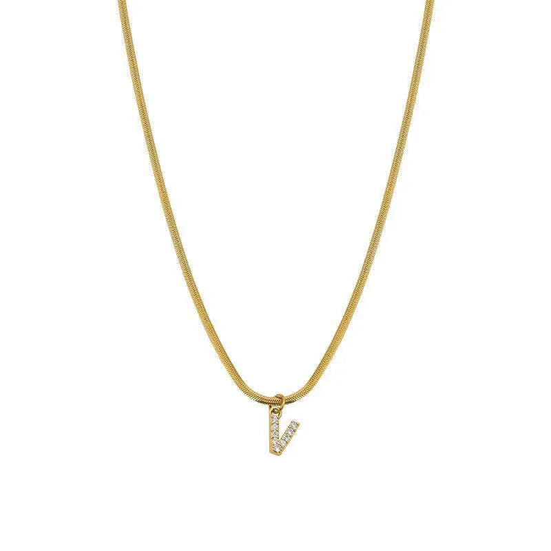 Alphabet Snake Chain Necklace