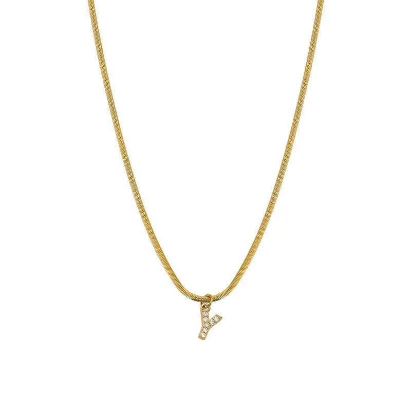 Alphabet Snake Chain Necklace