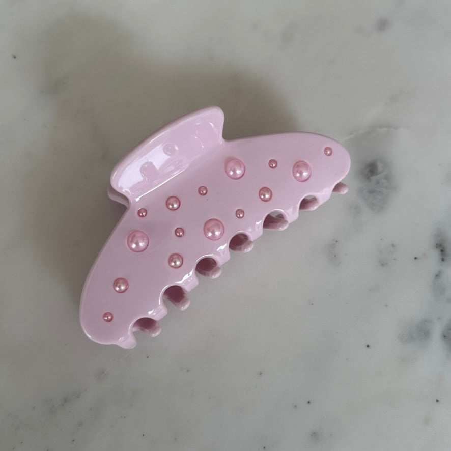 Pink Pearl Hair Claw Clip