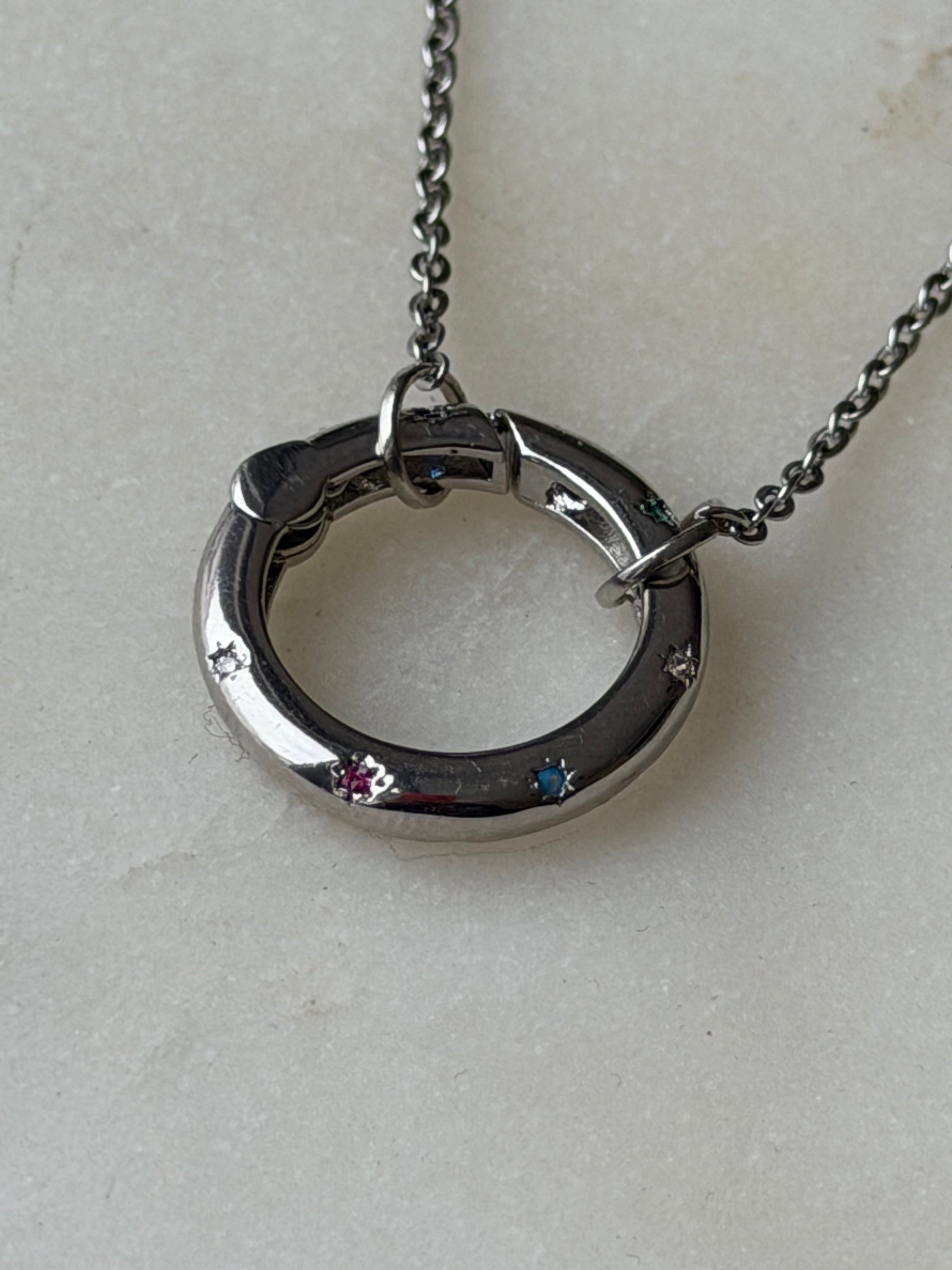 Silver Circle Charm Necklace