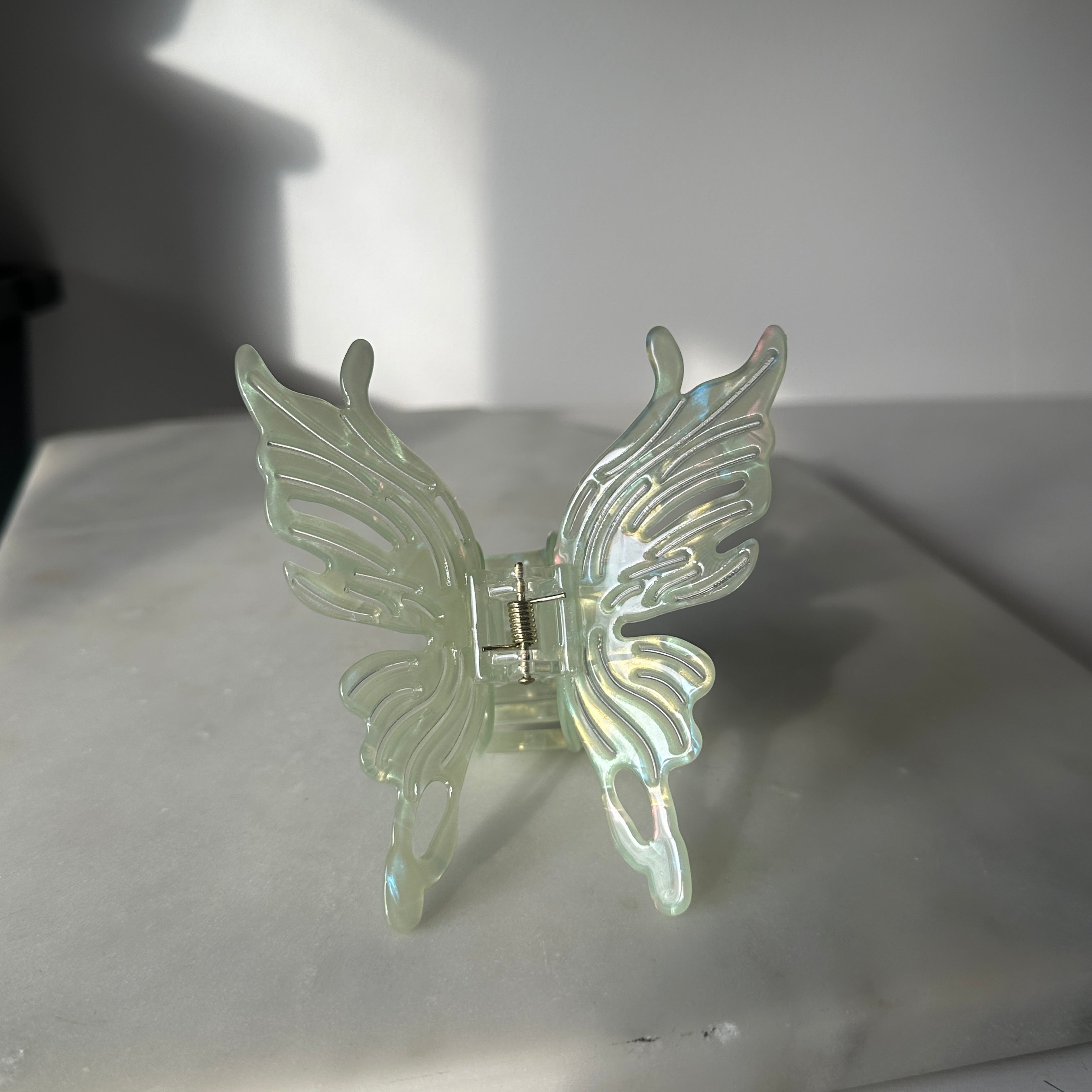 iridescent butterfly hair claw clip