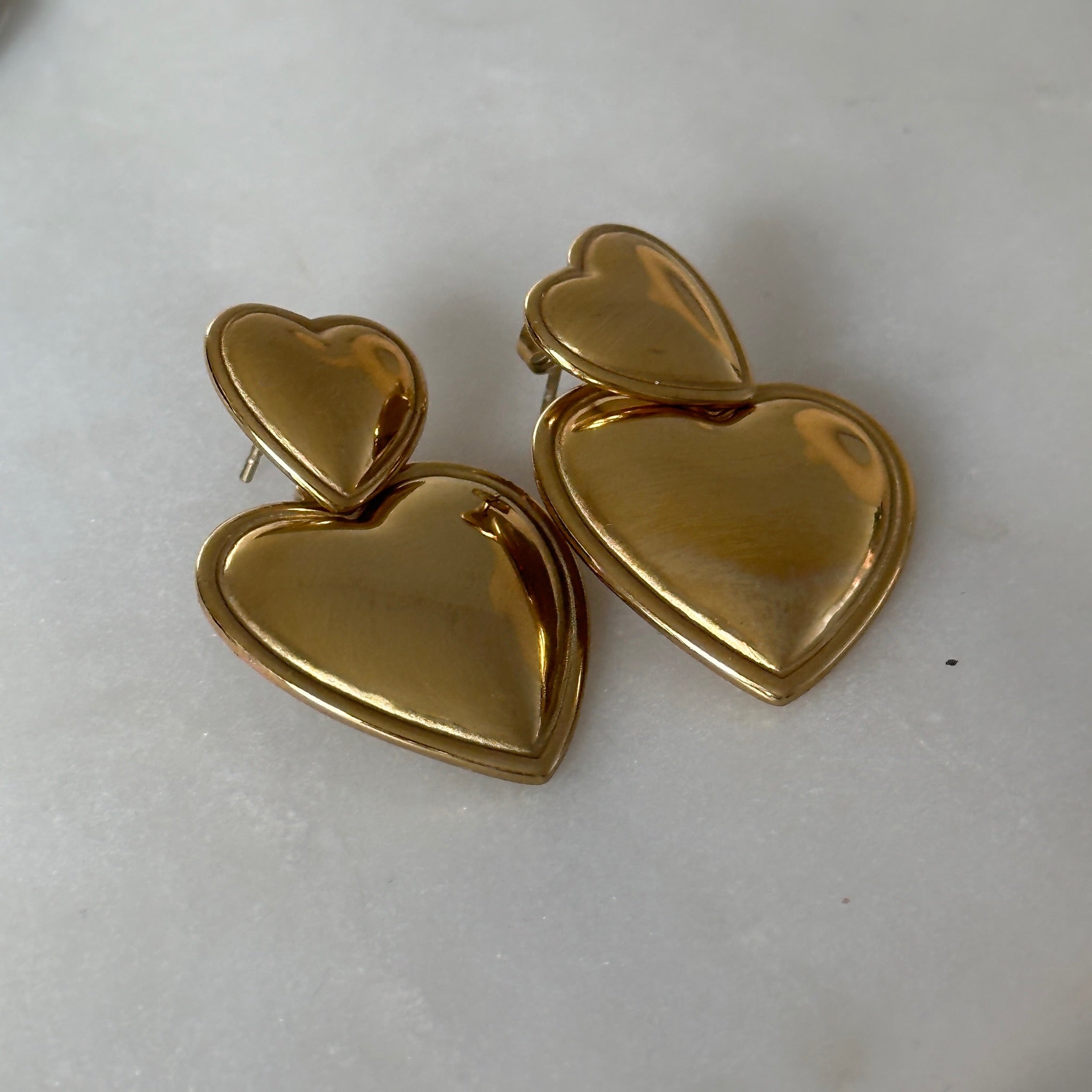 doubled up heart earrings