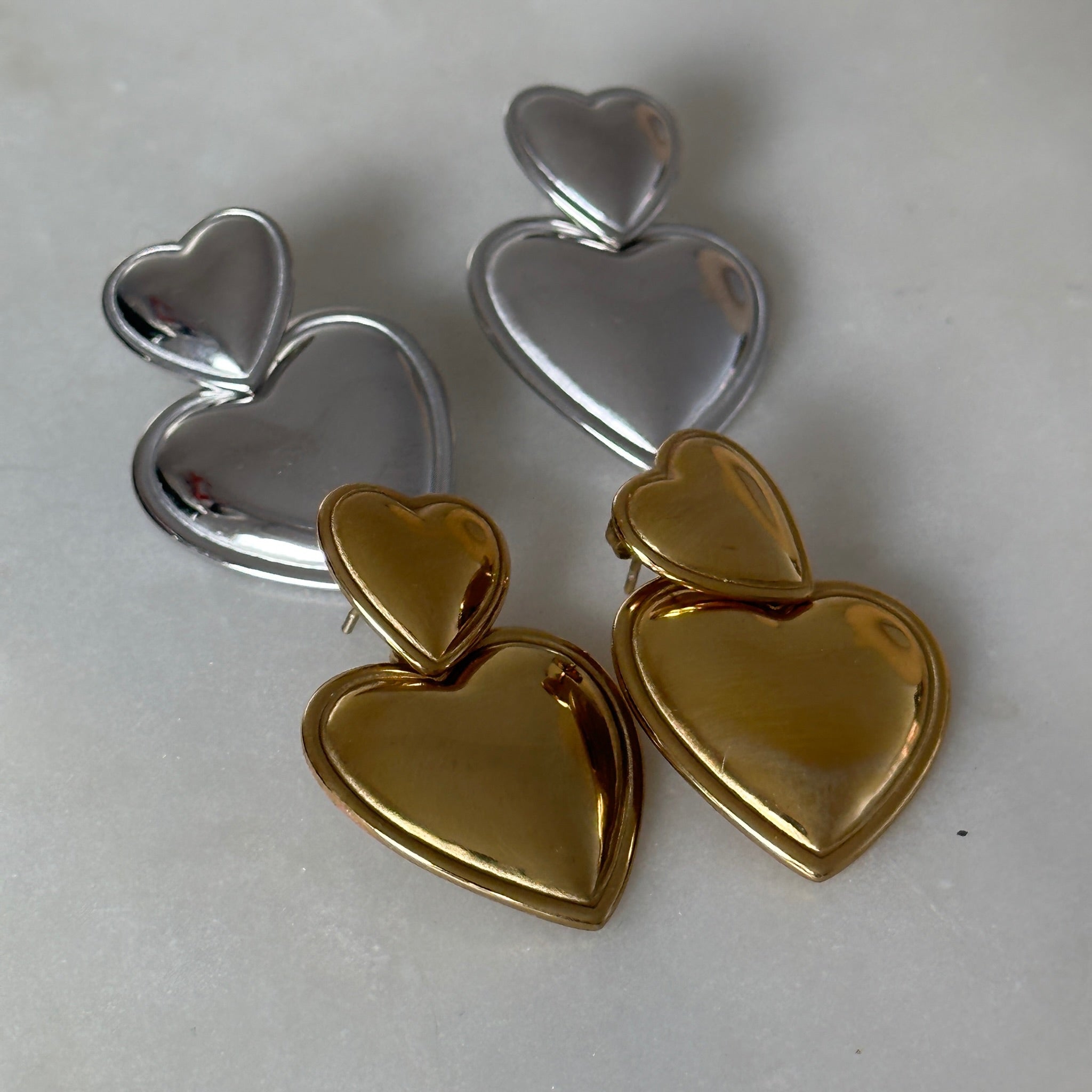 doubled up heart earrings - preorder