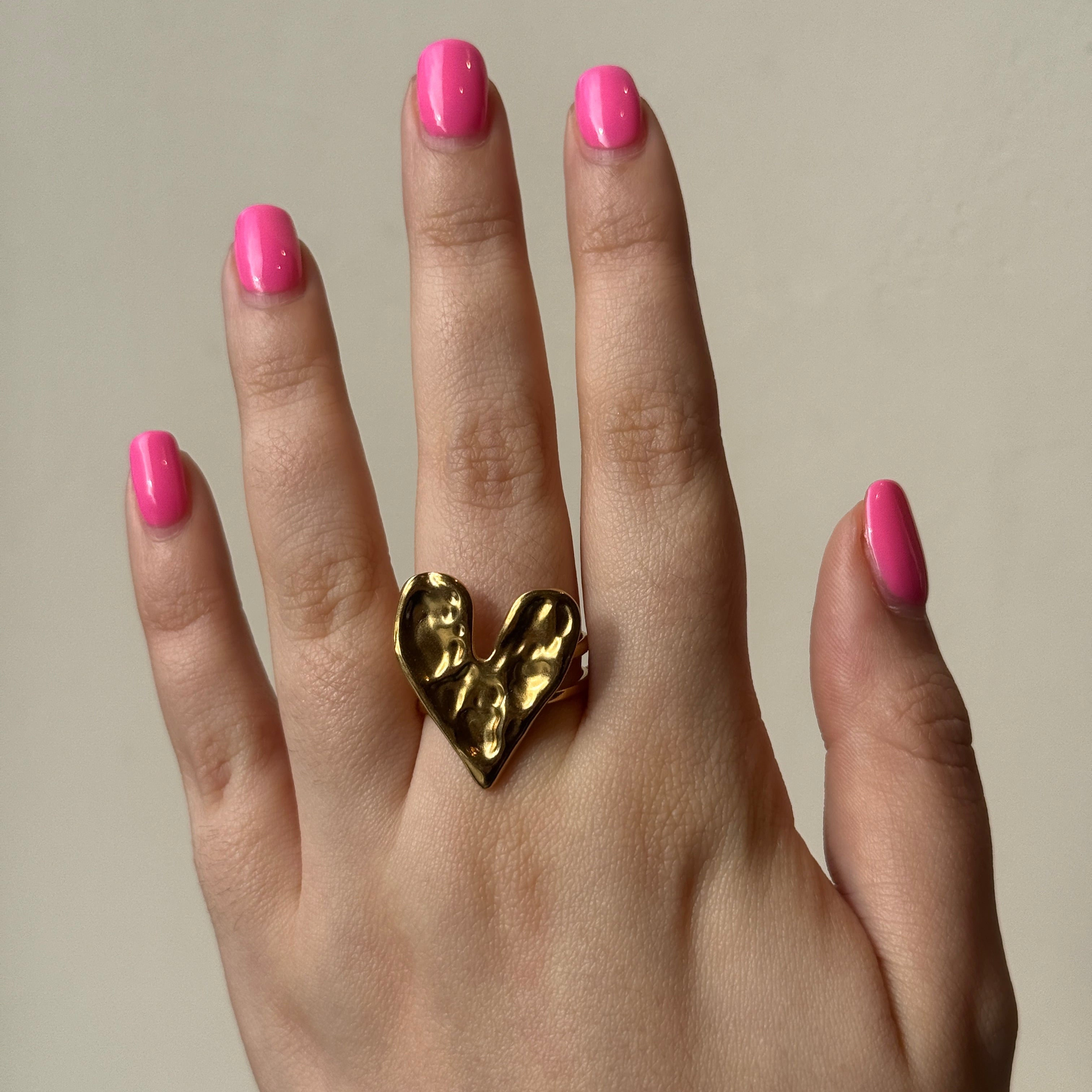 Hammered Heart Ring