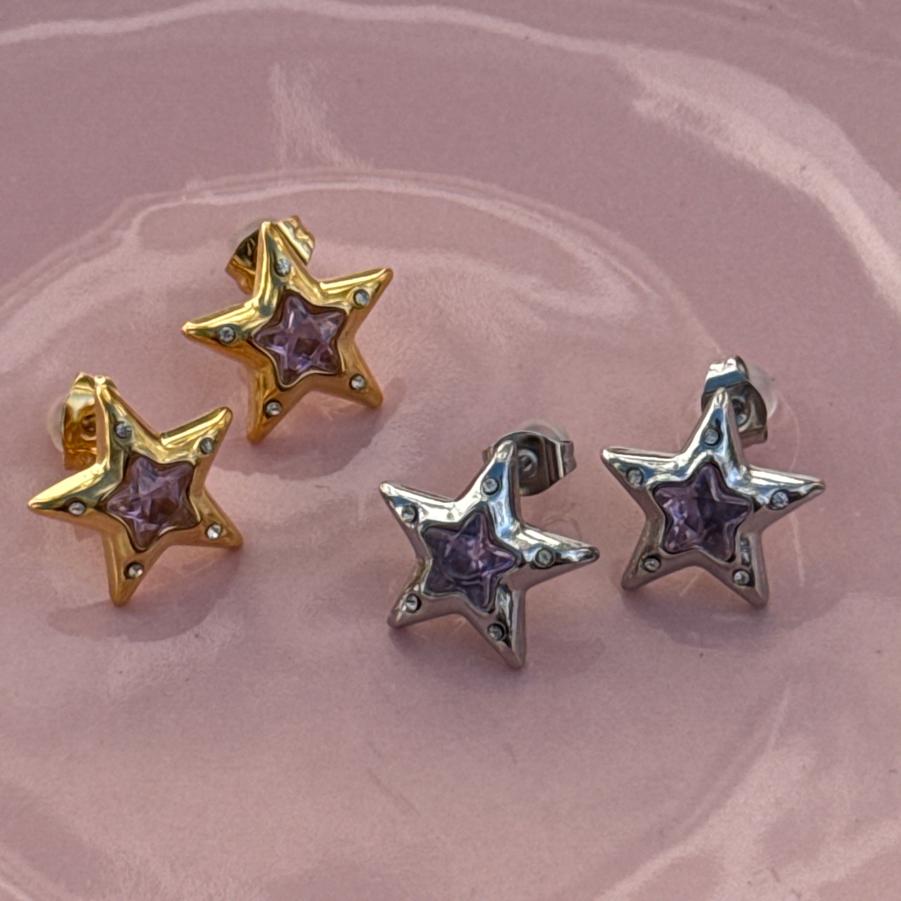Studded Star Earrings