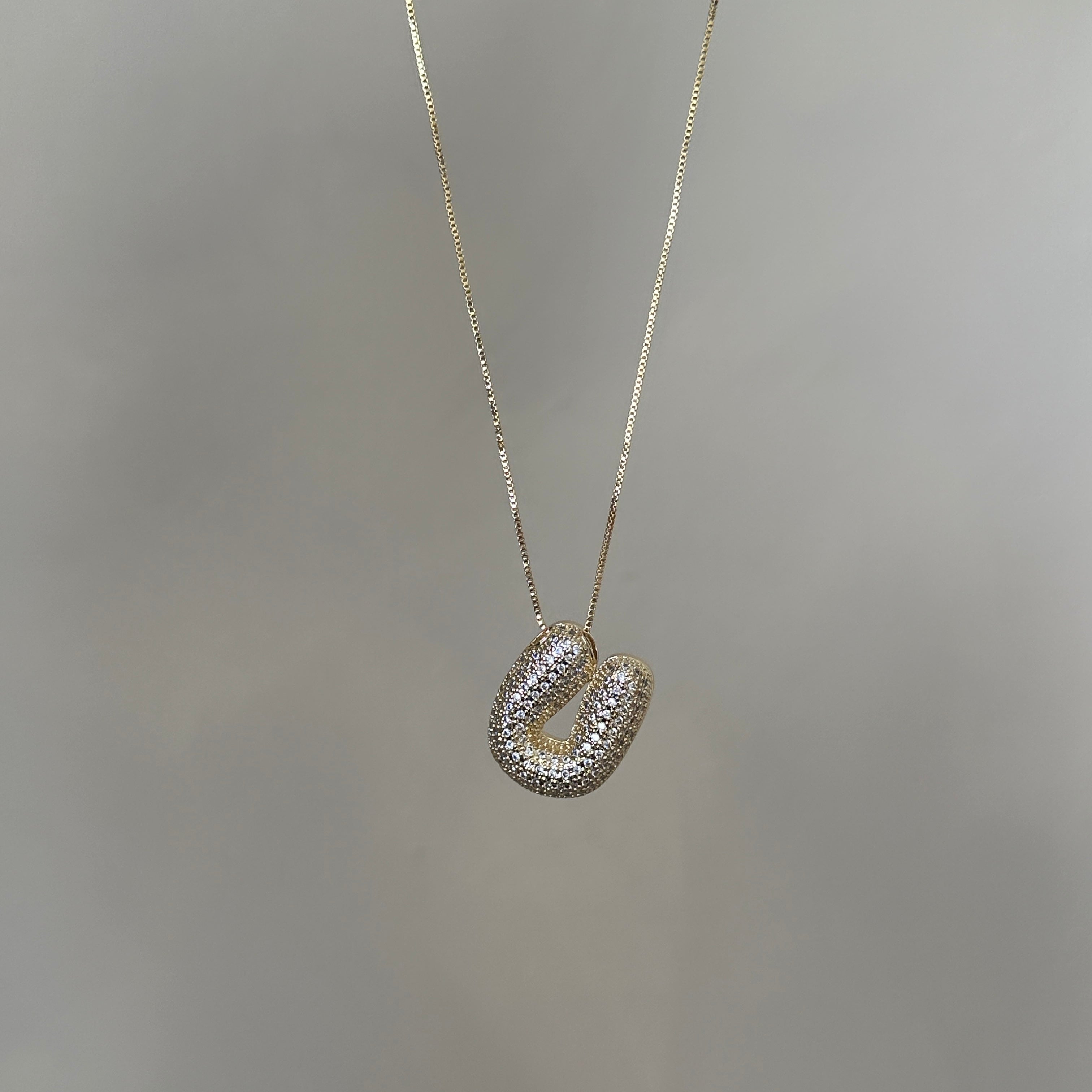 jelly bubble letter necklace