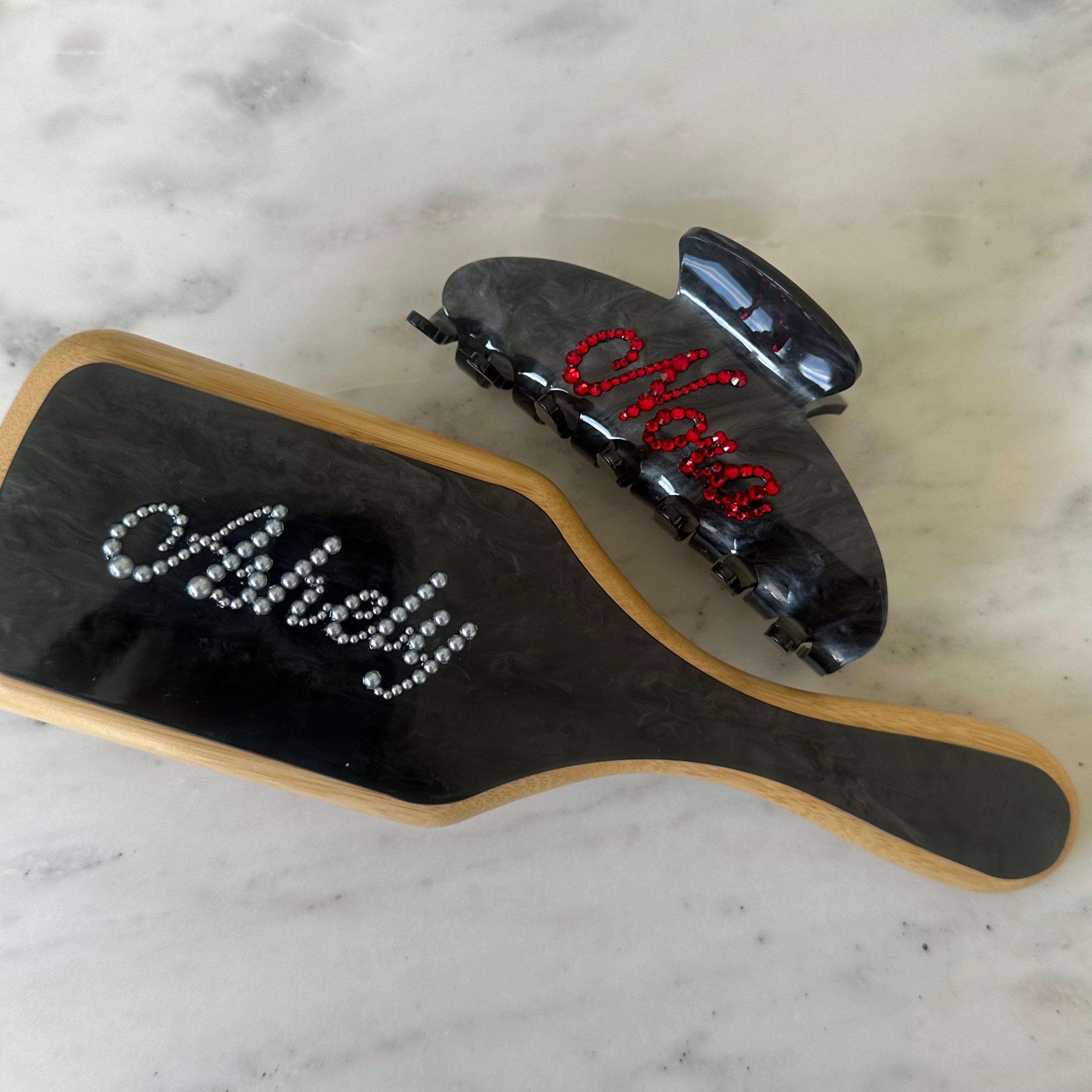 Custom Hair Claw + Brush Bundle