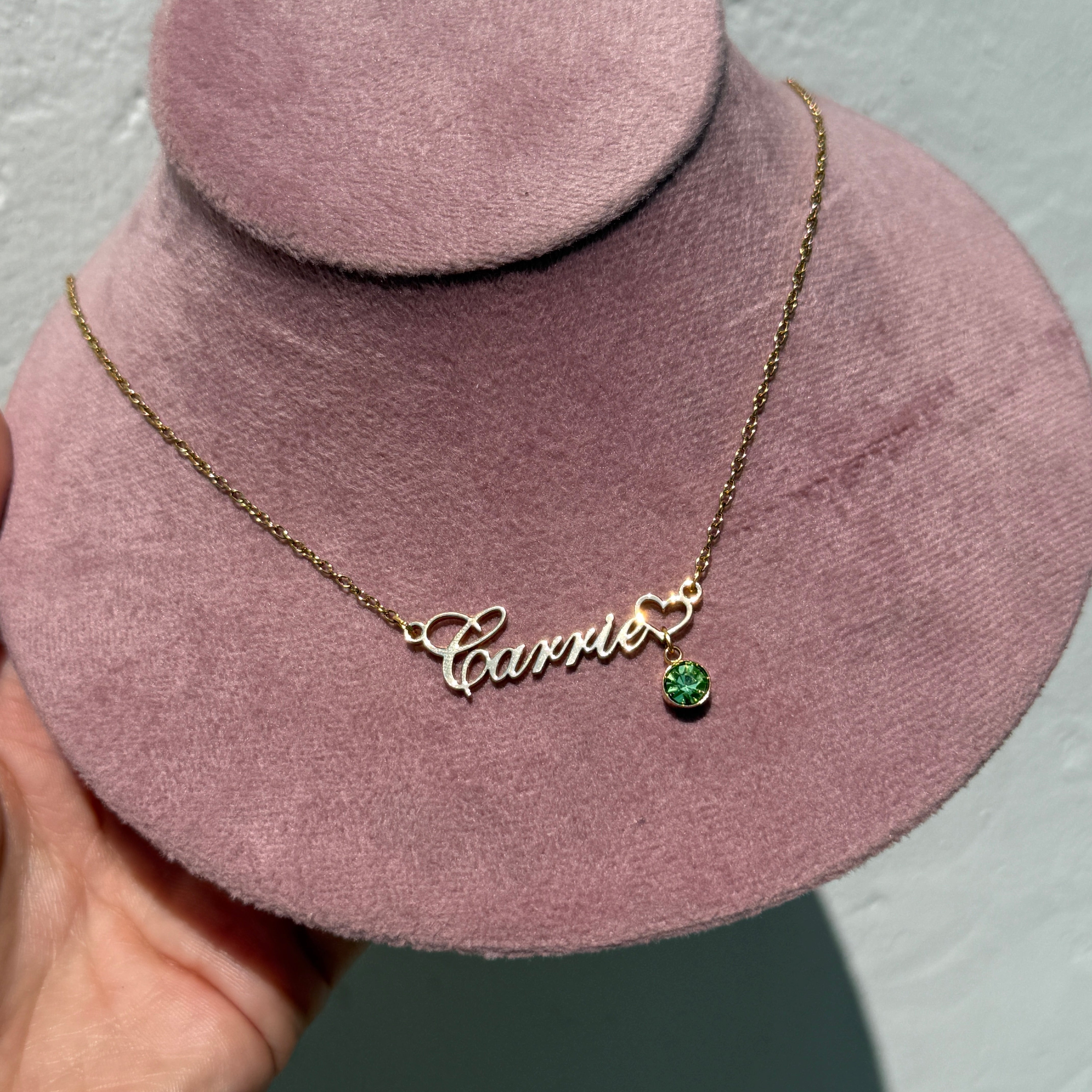 Birthstone Name Necklace