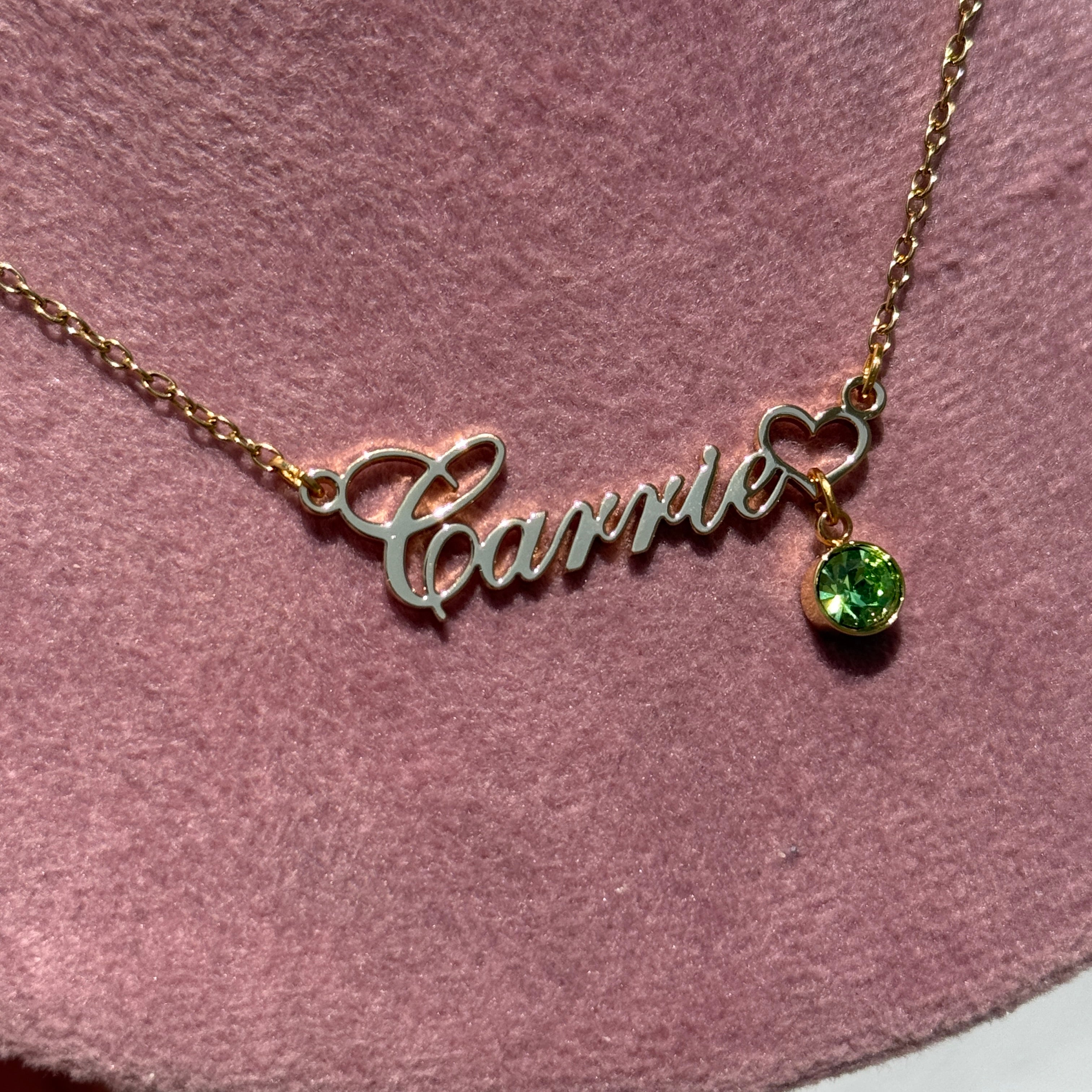 Birthstone Name Necklace