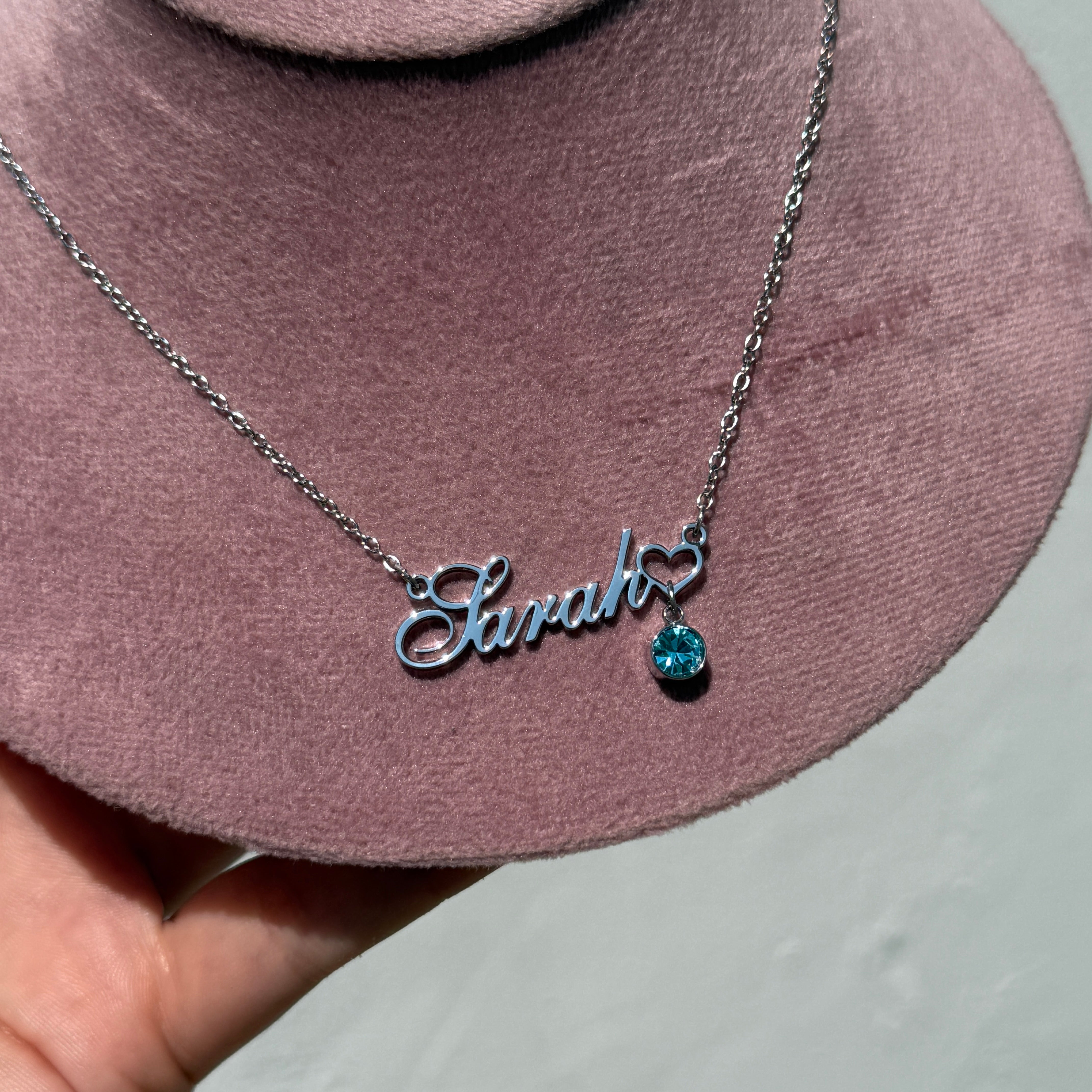 Birthstone Name Necklace