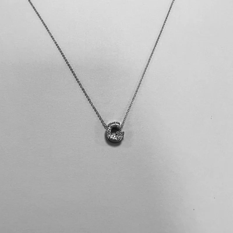 silver bubble letter personalised necklace
