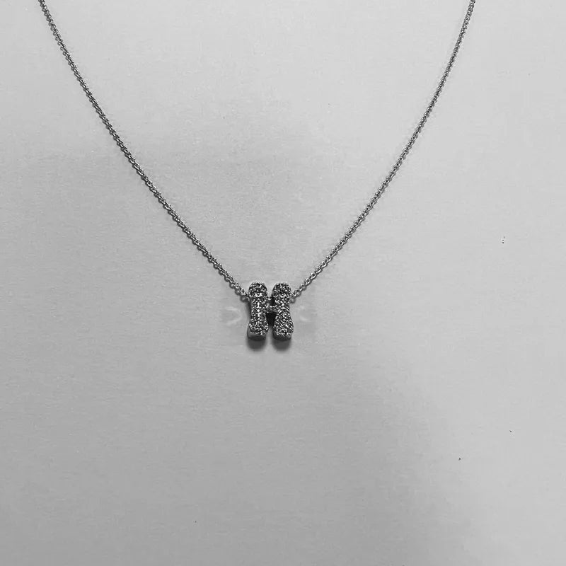 silver bubble letter personalised necklace