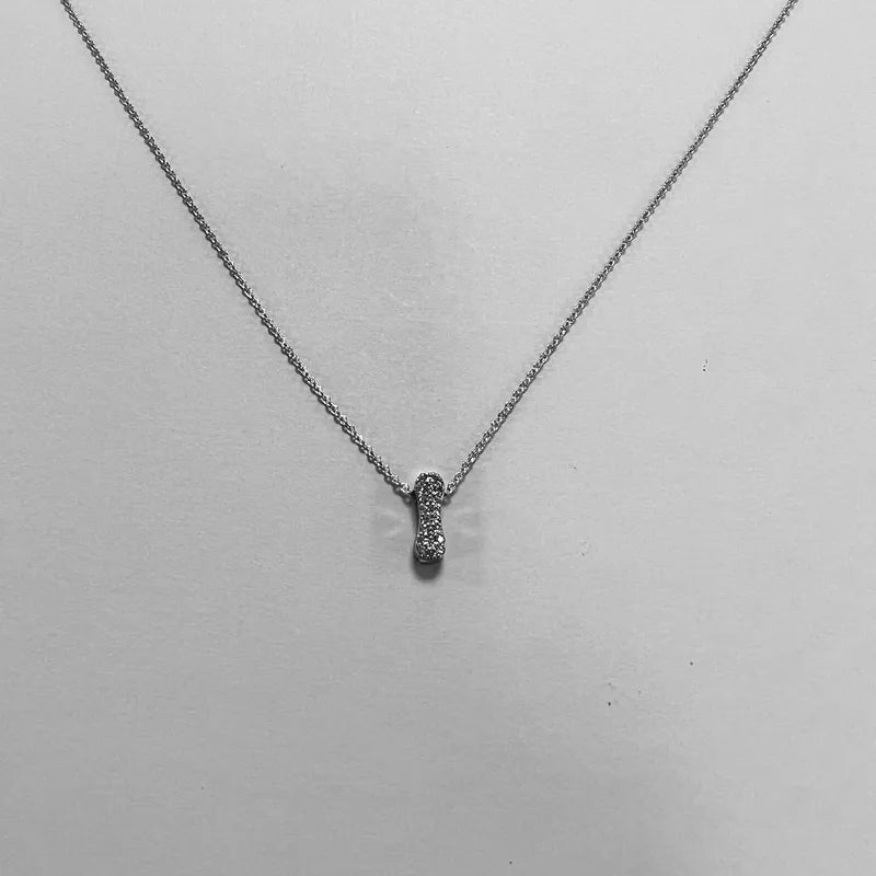 silver bubble letter personalised necklace