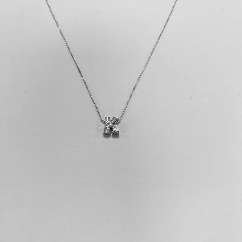 silver bubble letter personalised necklace