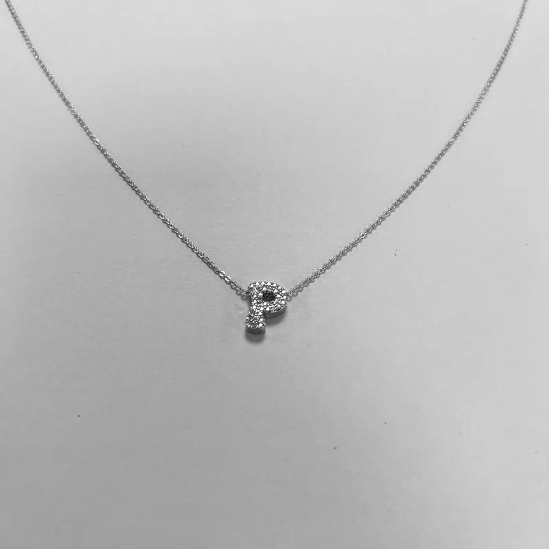 silver bubble letter personalised necklace