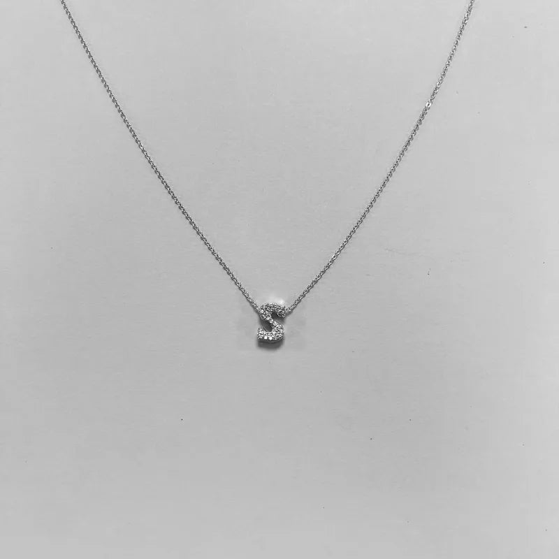 silver bubble letter personalised necklace