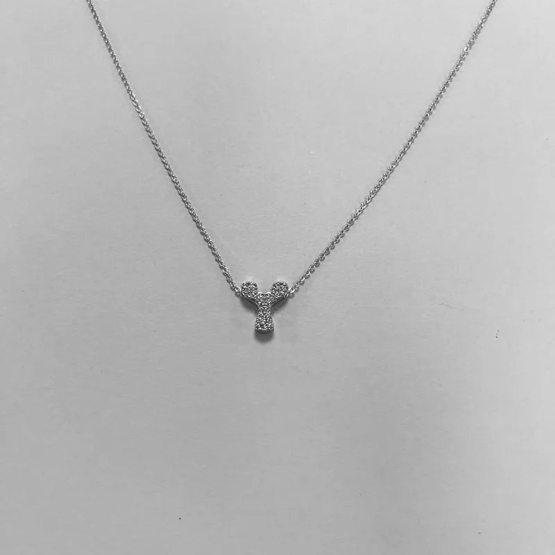 silver bubble letter personalised necklace