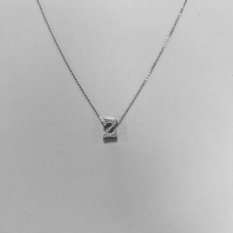 silver bubble letter personalised necklace