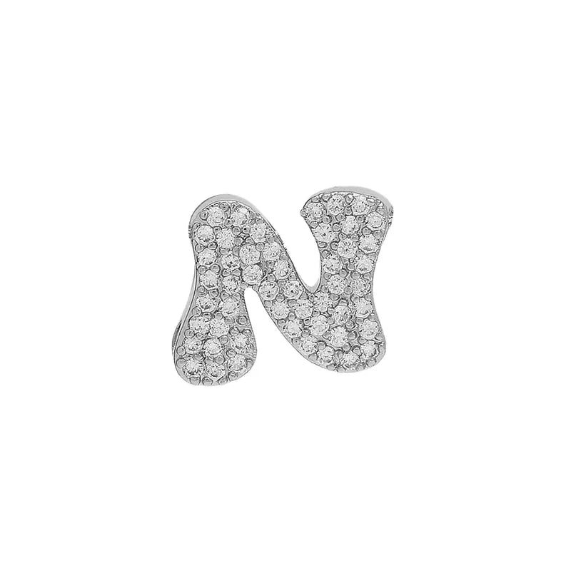 silver bubble letter personalised necklace