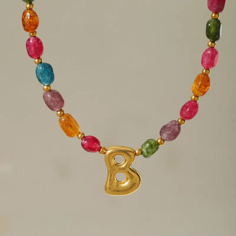 Beaded Letter Necklace