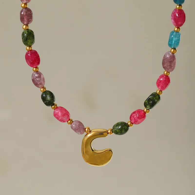 Beaded Letter Necklace