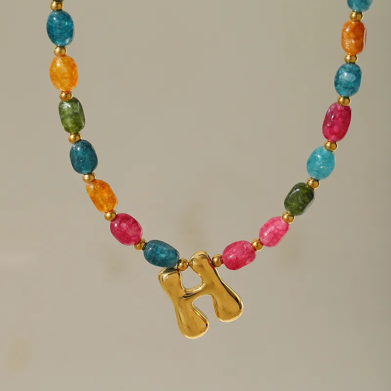Beaded Letter Necklace