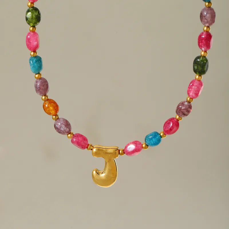 Beaded Letter Necklace