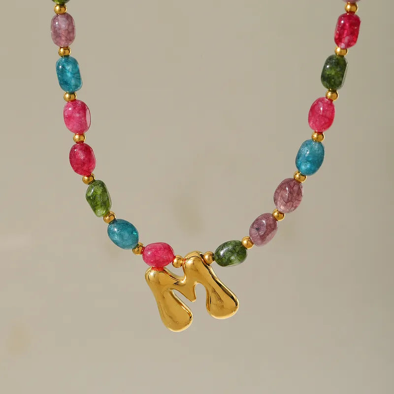 Beaded Letter Necklace