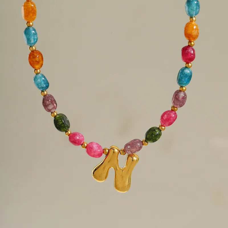 Beaded Letter Necklace