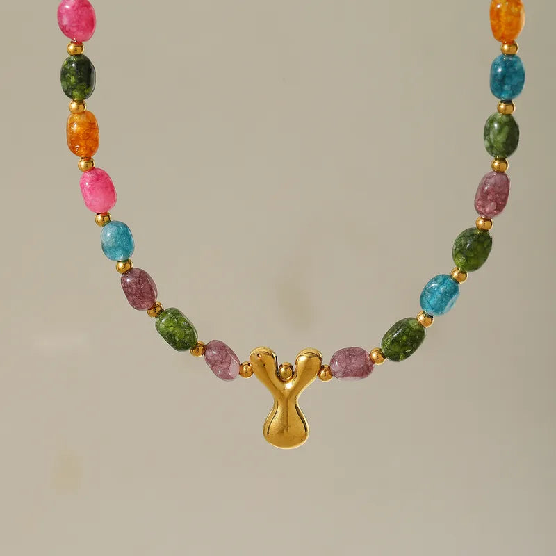 Beaded Letter Necklace