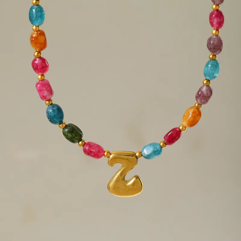 Beaded Letter Necklace