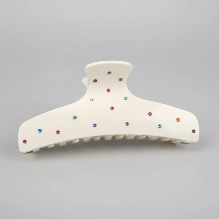 Decorative hair claw clip with colorful studs