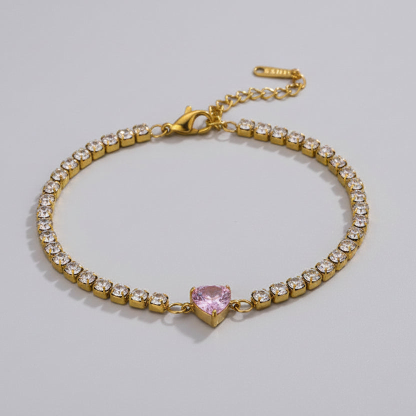 Heart Tennis Bracelet
