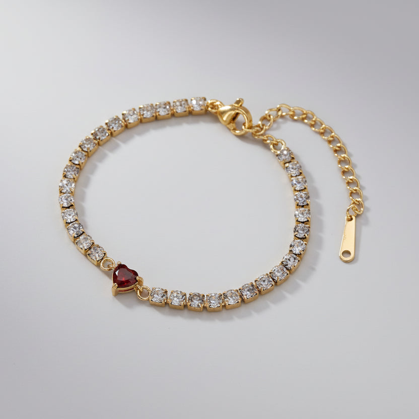 Heart Tennis Bracelet