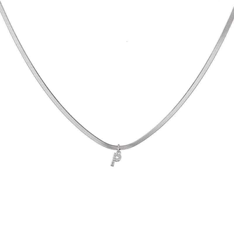 Alphabet Snake Chain Necklace