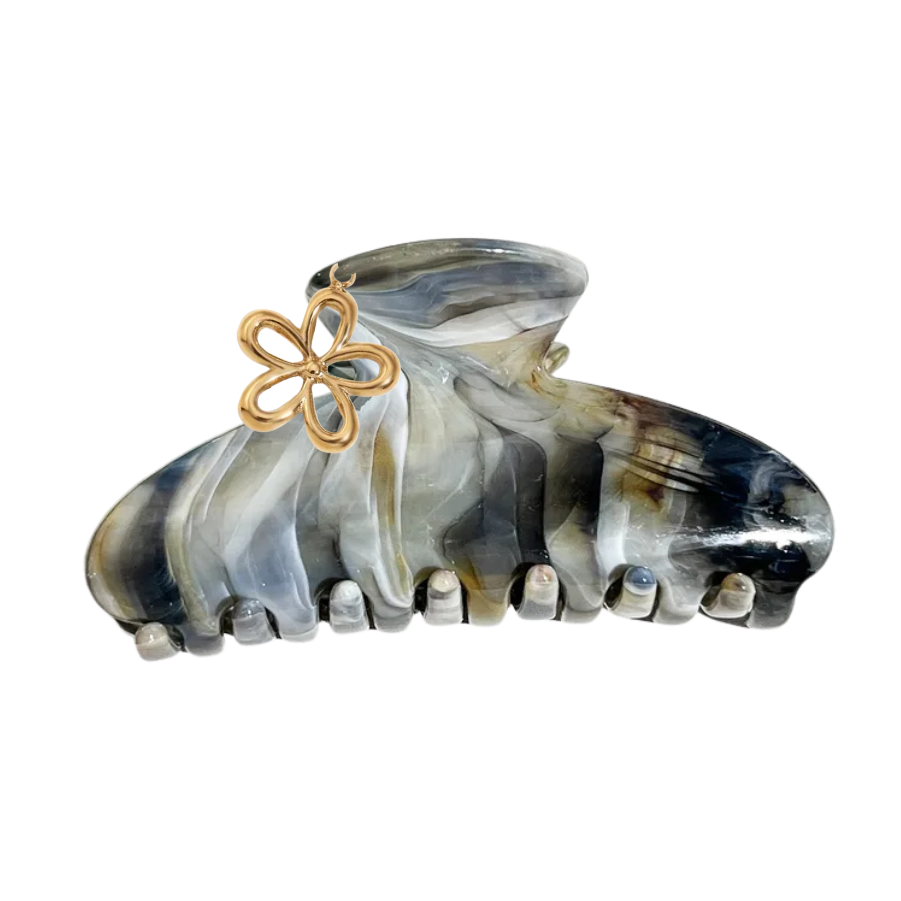 Black Marble Hair Claw Clip