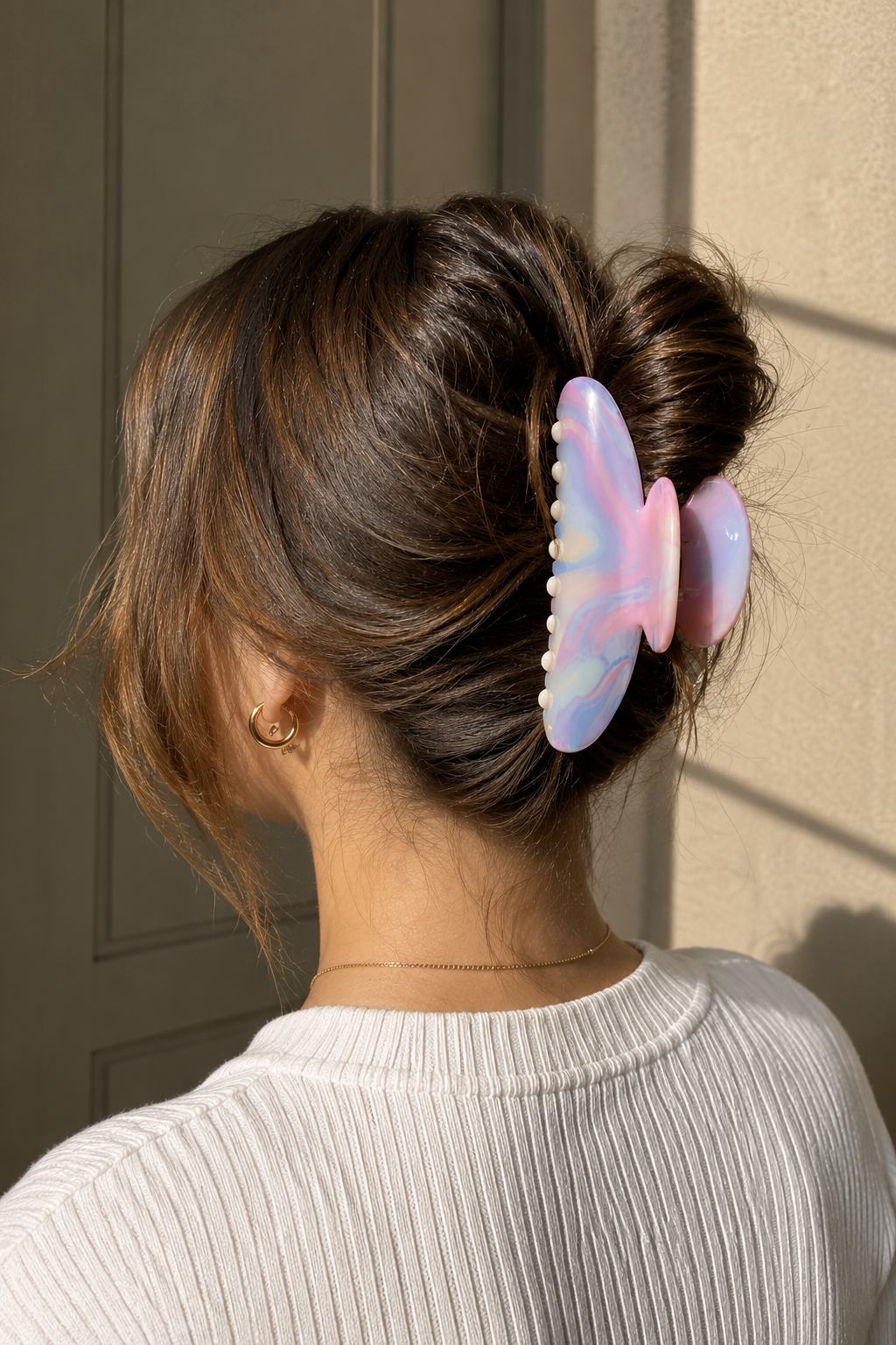 Pastel Swirl Hair Claw Clip