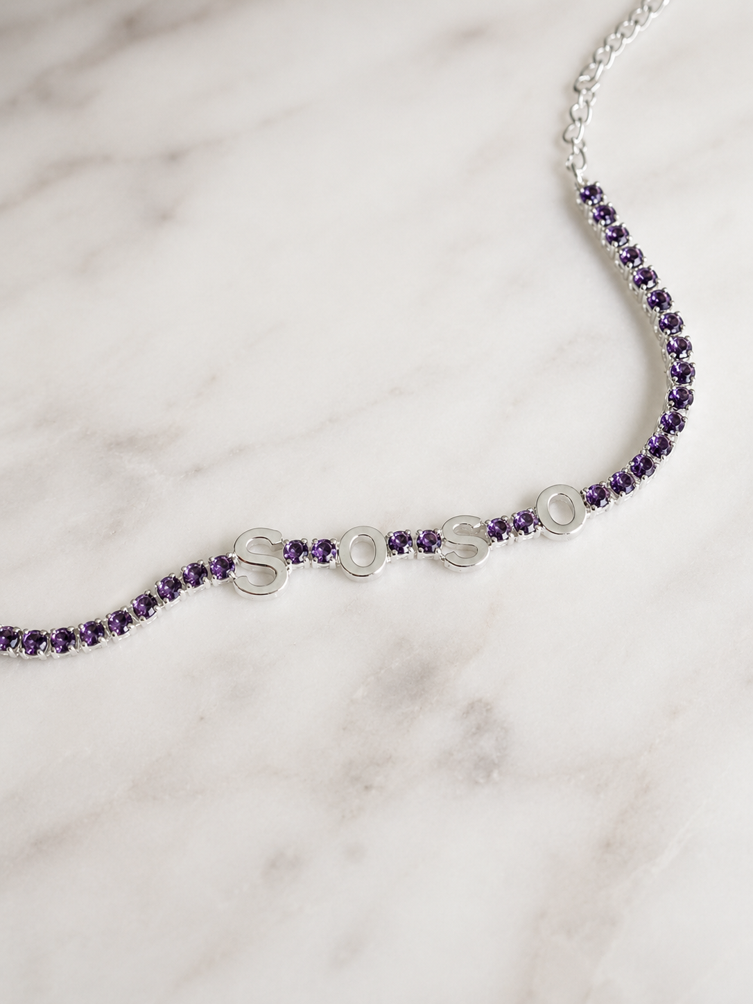 Personalised Name Tennis Bracelet | Custom Crystal Bracelet
