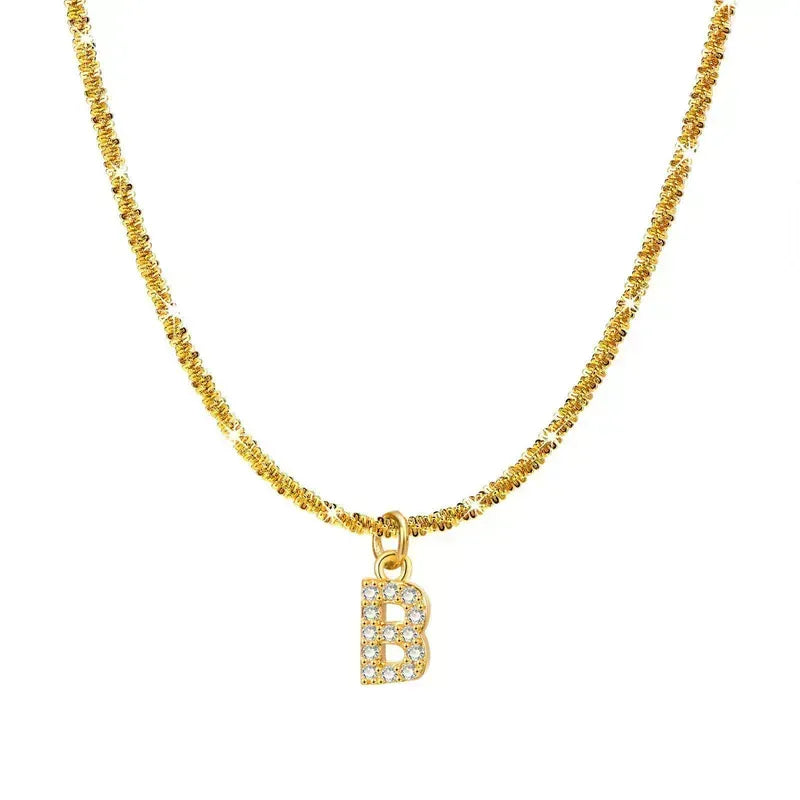 alphabet gysophila chain necklace